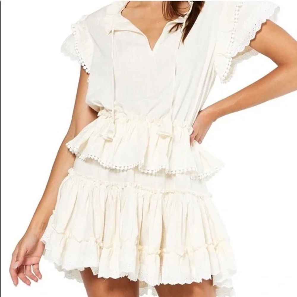 Misa Los Angeles Cream Mini Dress